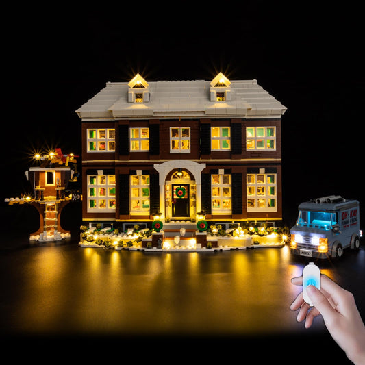BrickSoul Upgrade Light Kit for 21330 with on-off dimmer in action enhances display brightness