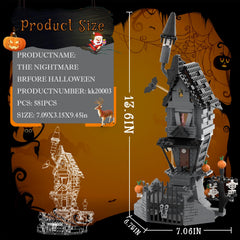 BrickTribe Haunted Mansion spiders cobwebs add haunting realism and texture.