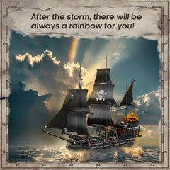 BrickTribe pirate ship kit hatches and treasures, secure compartments for display.