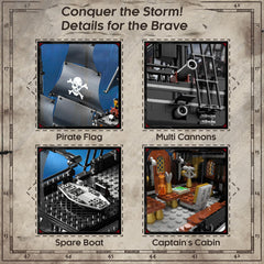BrickTribe pirate ship kit spare boat, emergency readiness for adventures.