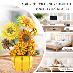 BrickTribe sunflowers bouquet centerpiece brightens office or living space.