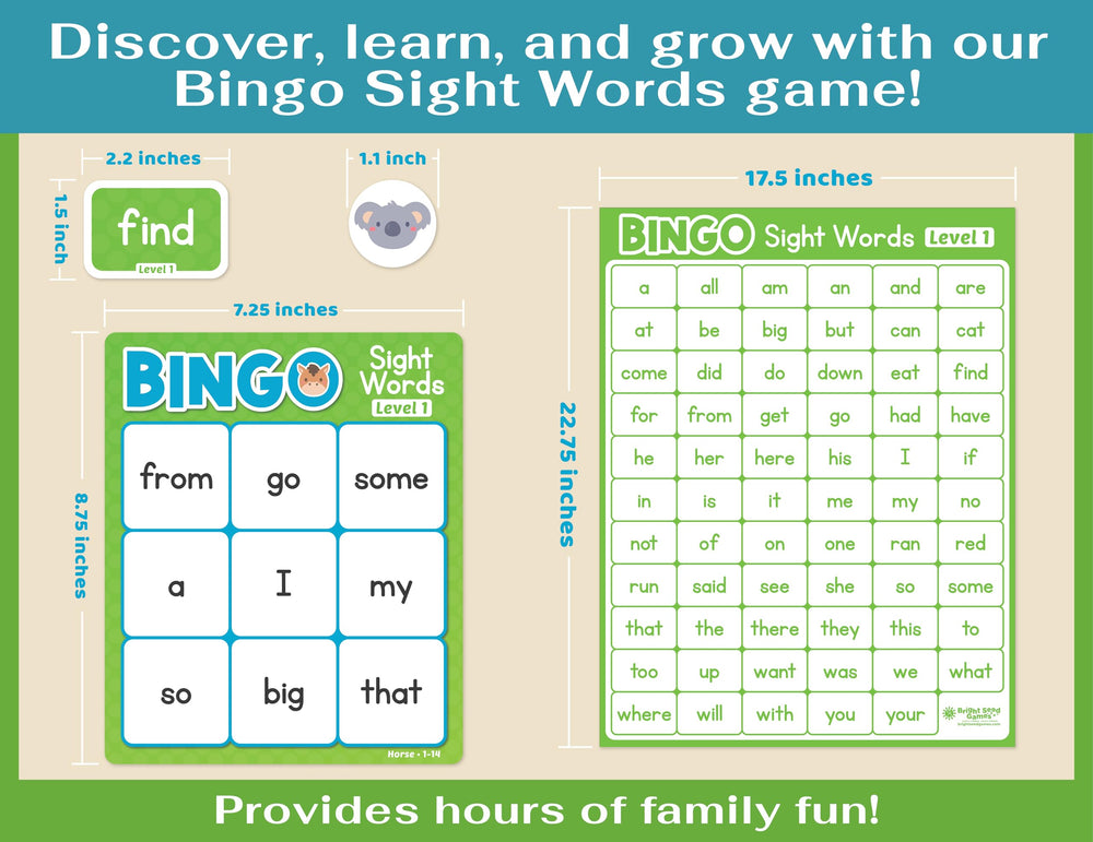 Bright Seed Games sight word poster for quick word recognition