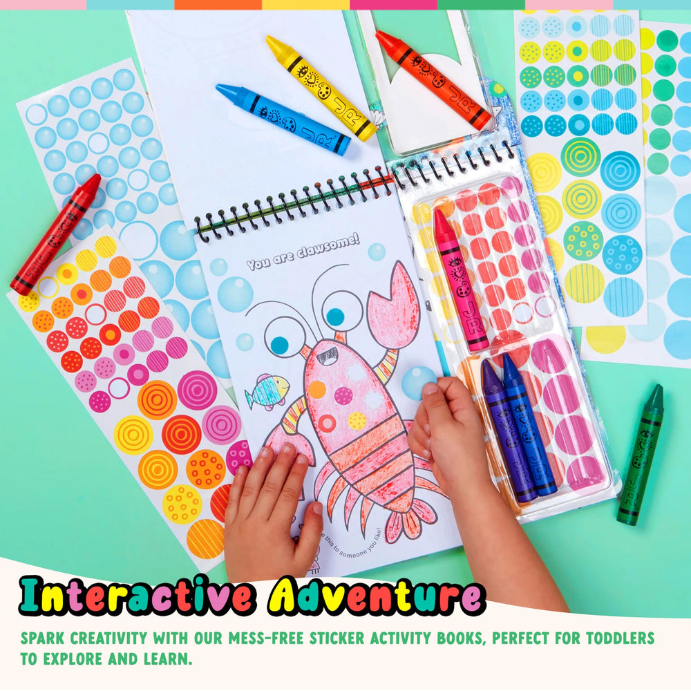 Bright Stripes dot stickers pack boosts imaginative play with ocean-themed scenes.