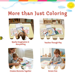 Bright Stripes non-toxic materials support safe coloring on the go