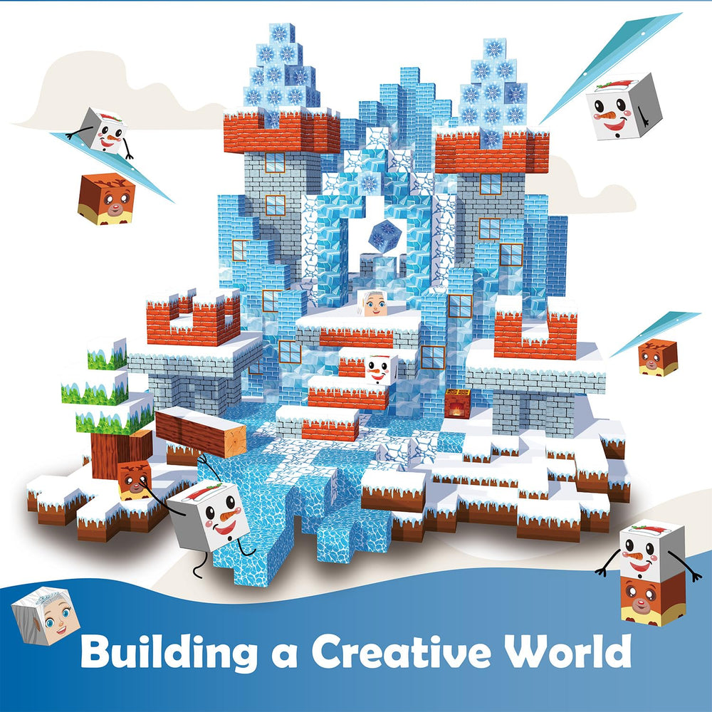 BrightBlox ice-castle blocks spark storytelling during building.