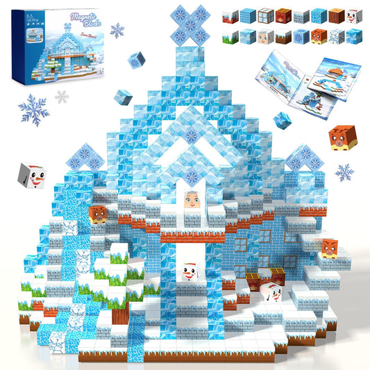 BrightBlox Ice-Castle magnets connect easily for creative builds.