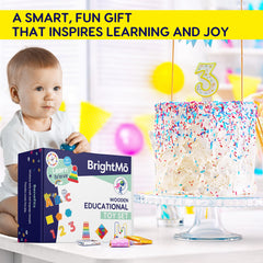 BrightMō Stacking Tower builds fine motor skills in small spaces.