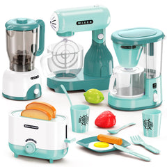 BRIGPICIOUS Kids Kitchen Blender Toy sparks pretend juicing and cooking fun.