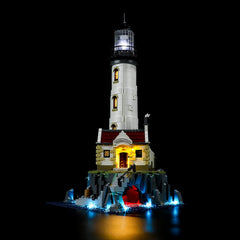 BRIKSMAX LED kit components for LEGO 21335 Lighthouse ready for upgrade.