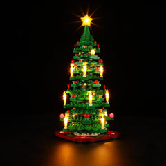 BRIKSMAX LED Lighting Kit for LEGO 40573 tree provides bright, even illumination in close-up.