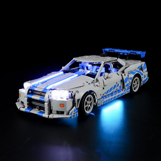 BRIKSMAX light kit for Lego 42210 Nissan Skyline GT-R R34 enhances front view lighting