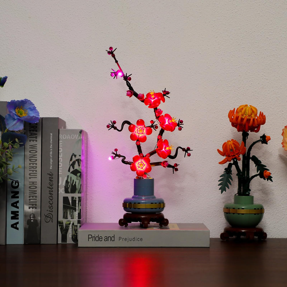 BRIKSMAX Plum Blossom light kit LED diffusion creates soft, even glow
