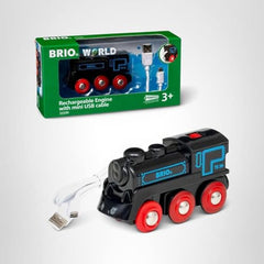 BRIO 33599 engine includes mini USB cable for charging accessibility.