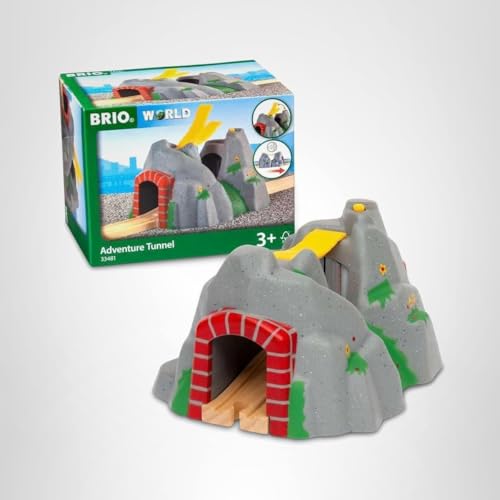 Playroom layout with BRIO Adventure Tunnel connected to multiple BRIO tracks.