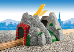 Close-up: BRIO Adventure Tunnel trigger mechanisms respond to passing trains.