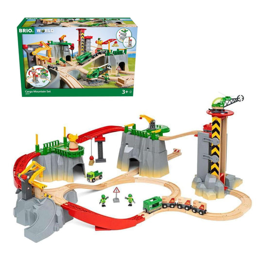 BRIO Cargo Mountain Set crane in action boosting imaginative play and fine motor skills