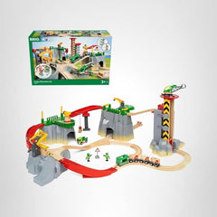 BRIO Cargo Mountain Set multi-level playset invites construction, planning, and cooperative imagination