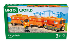 BRIO Gold Cargo Train engine with magnetic connections for easy linking
