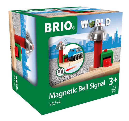 BRIO Magnetic Bell Signal green; interactive bell rings as trains pass.