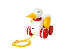 BRIO pull-along duck six coats paint maintains a glossy finish