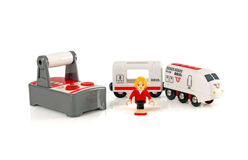 BRIO travel train driver with movable arms inspires imaginative play.
