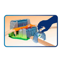 BRIO Smart Tech Sound Waterfall Tunnel child-use scenario emphasizes safe, engaging playtime