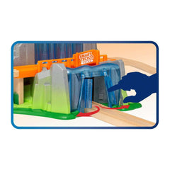 BRIO Smart Tech Sound Waterfall Tunnel control-panel closeup hints at interactive features