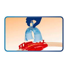 BRIO wooden rails connection demonstrates easy setup and storytelling potential