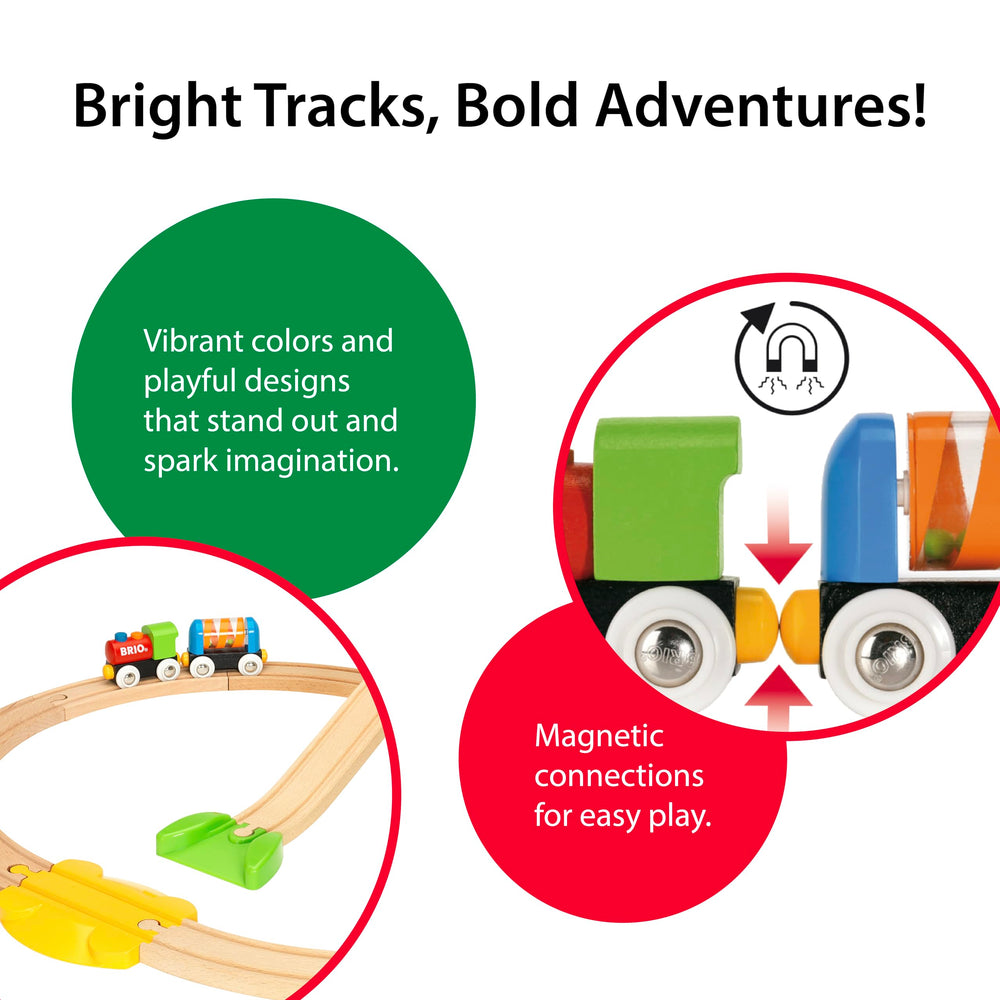 BRIO track arc demonstrating flexible layout for growing playtracks
