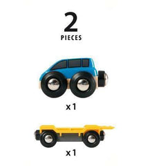 BRIO car on transporter demonstrates magnetic couplings for a realistic setup