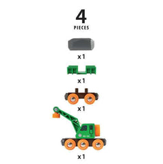 Rock cargo loaded by the crane for tactile, hands-on play