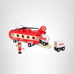 BRIO World 33886 includes two wagons, loads, and containers for cargo play