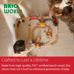BRIO World Cargo Railway Deluxe cargo pieces encourage sorting and storytelling.