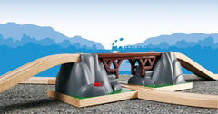 BRIO World Collapsing Bridge side view highlights durable FSC-certified wood