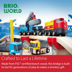 BRIO World Collapsing Bridge sustainability note highlights eco-friendly materials