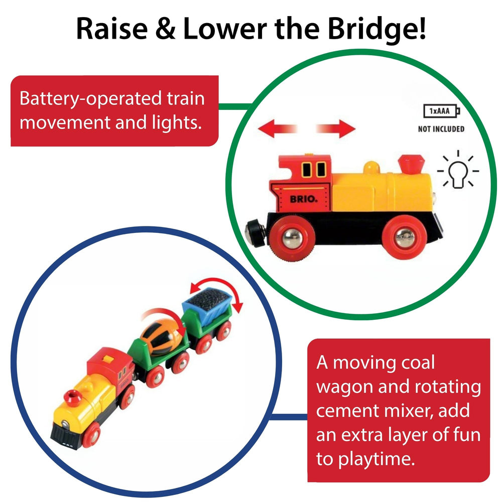 BRIO World wooden train system compatible with other railway sets