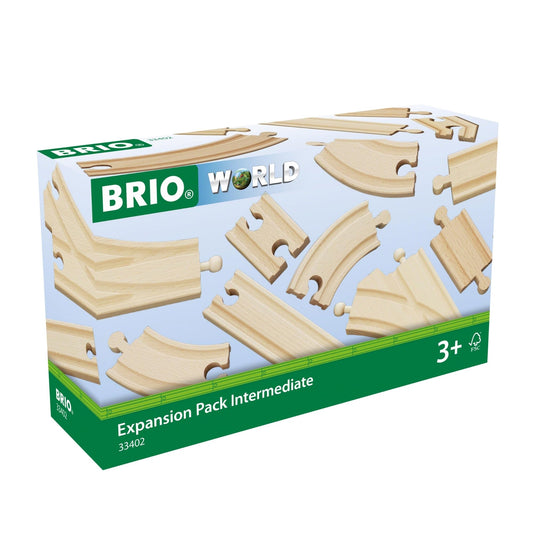 BRIO World intermediate expansion track straight for versatile layouts and seamless compatibility.