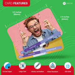 Briston Italian flash cards present family terms for greetings and relationships.