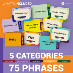 Briston Italian flash cards pocket design, lightweight set for on-the-go study.