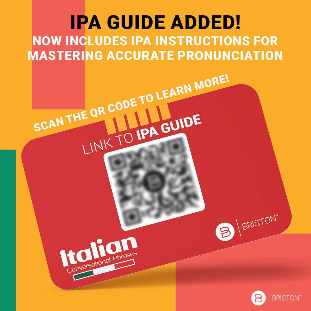 Briston Italian flash cards travel-ready kit, practical for learners everywhere.
