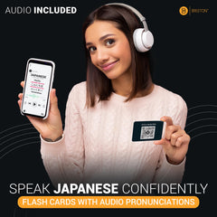 Briston Japanese phrase flash cards on durable stock—long-lasting study material.