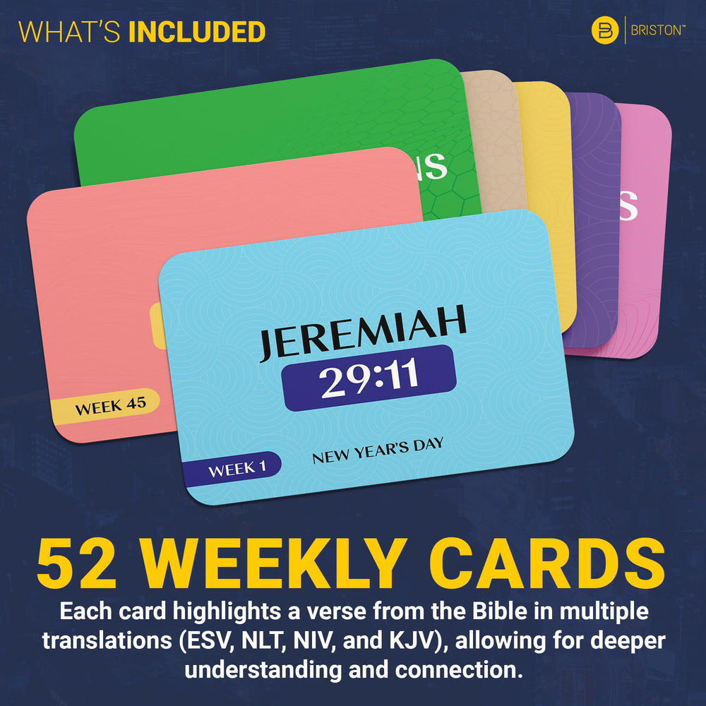 Briston Bible Memory Verse Flash Cards in use during group study to spark discussion.