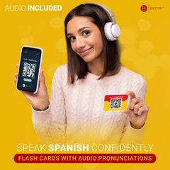 Briston Spanish flash cards feature rounded corners and sturdy stock