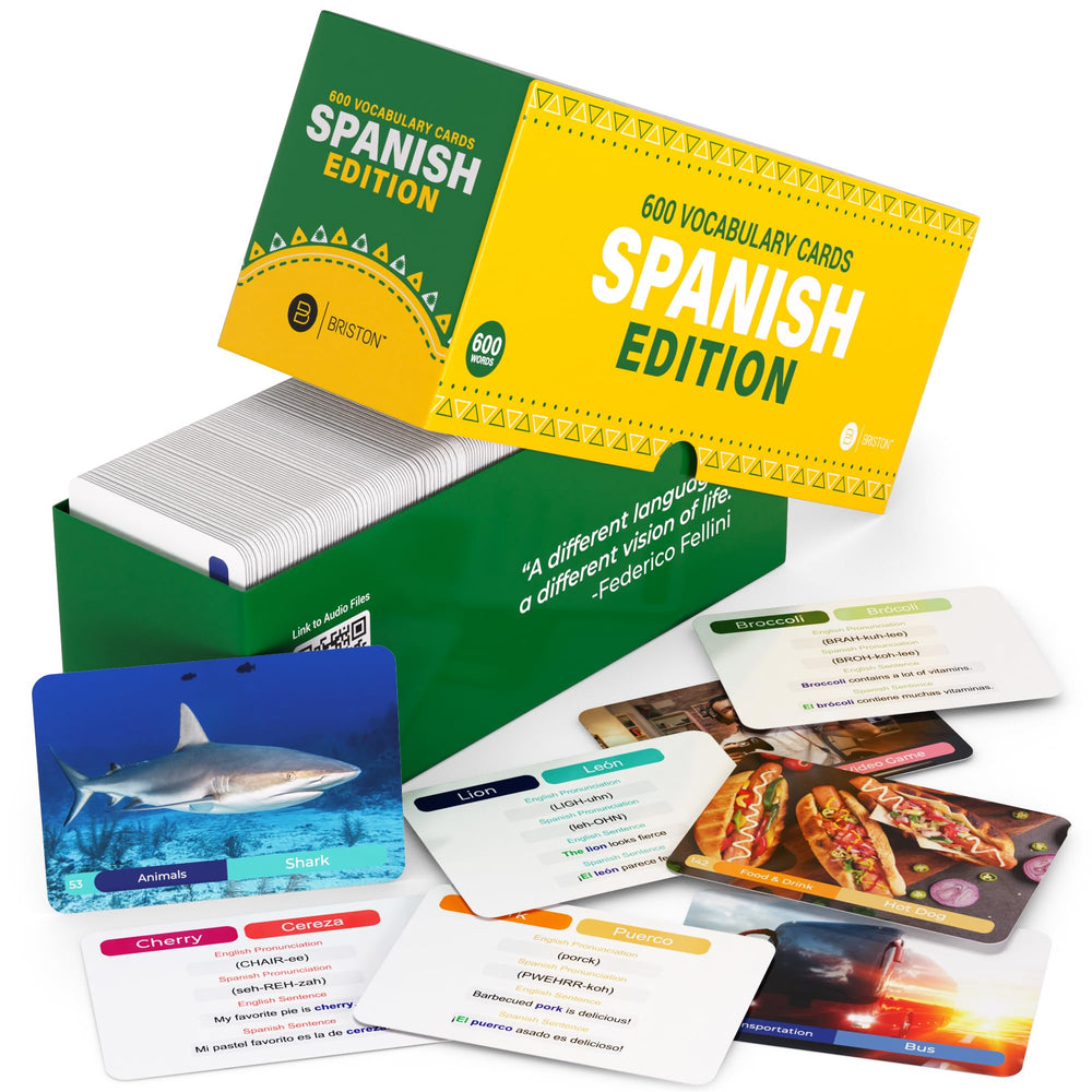 Briston Spanish flash cards action verbs with pronunciation for beginners