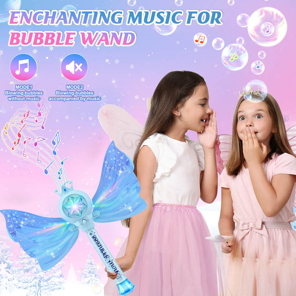 Britik Bubble Wands blue lights and music enhance bubble display