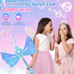 Britik Bubble Wands blue lights and music enhance bubble display