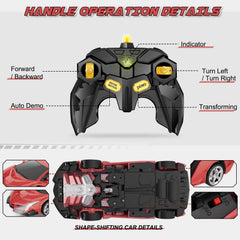 Britik Transform RC car one-key transformation button close-up
