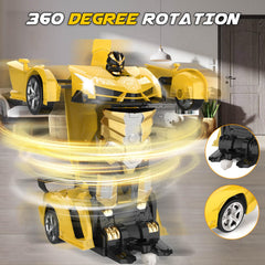 Britik Transform RC car 2.4GHz remote offers responsive control up to 50 meters.