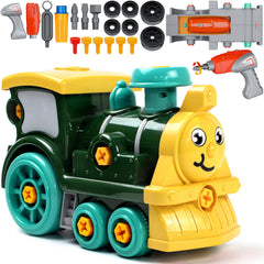 Brixlytoys toddler take apart train with drill promotes hands-on learning and fine motor skills.