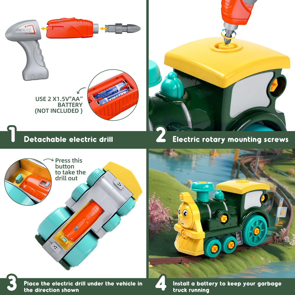 Brixlytoys train moves forward and backward for dynamic pretend play.